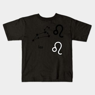 Leo Star Sign Symbol and Constellation Sticker Pack Kids T-Shirt